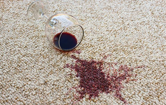 red wine stain on carpet