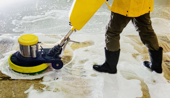 Professional area rug cleaning using specialized equipment