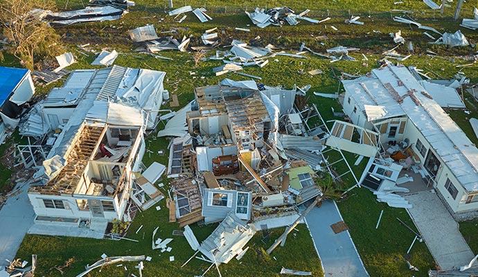 Disaster damaged area