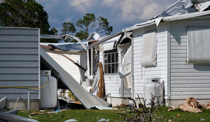 House severely damaged by storm