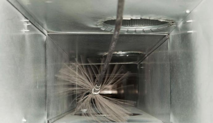Air duct cleaning with equipment