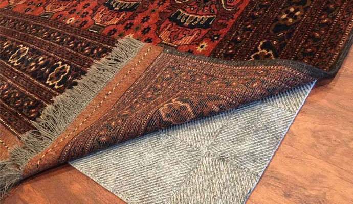 Close-up view of rug pads