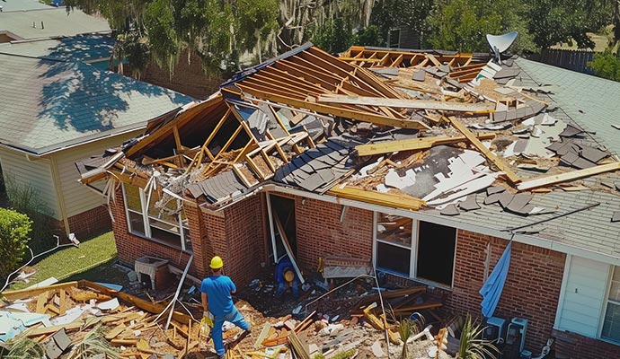 Tornado damaged property restoration service