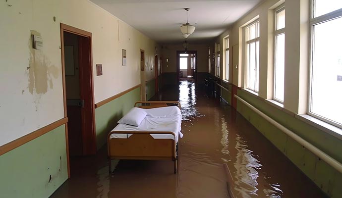 Structurally damaged healthcare facility