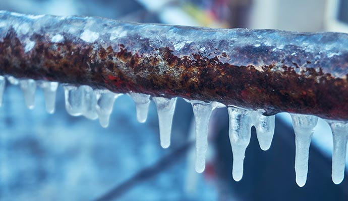 Frozen water pipe