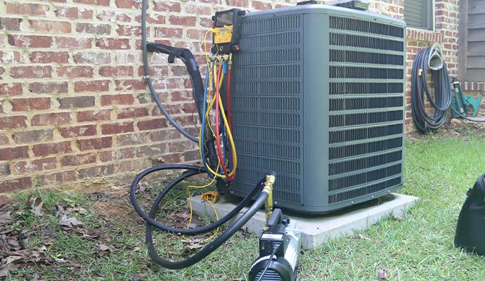 HVAC discharge line