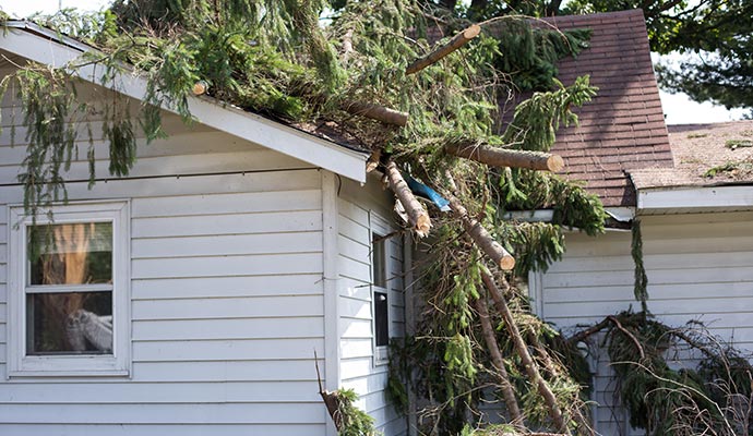 Storm damaged property