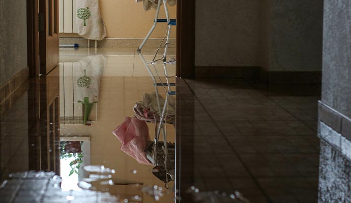 Water damaged room
