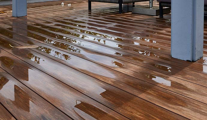 Water damaged wood floor