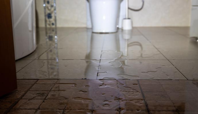Water leaked toilet floor